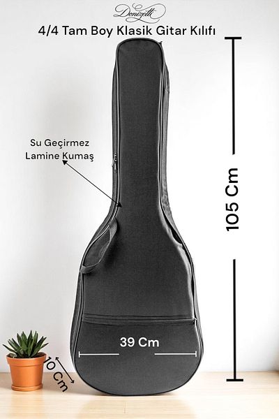 Donizetti Κάλυμμα κλασικής κιθάρας από ύφασμα Spunbond – Συμβατό με όλες τις τυπικές κιθάρες 4/4 –