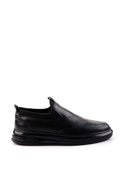 Bambi Black Napa Genuine Leather Men's Casual Shoes E 01401082043