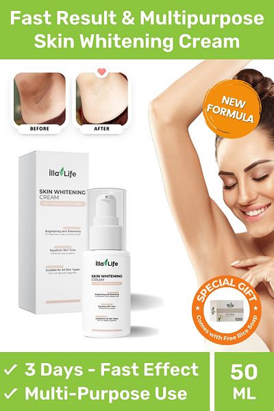 İlla Life Fast Effective Anti Darkening Skin Whitening Underarm Bikini Area Private Area Whitening Cream