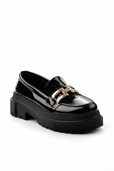 Bambi Siyah Kadın Loafer Ayakkabı K01641015508