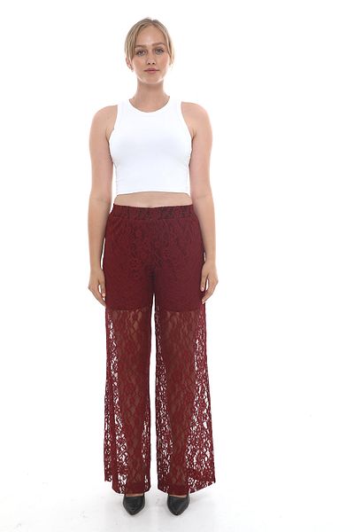 MODAMOR Shorts Lined Bordo Lace Pants