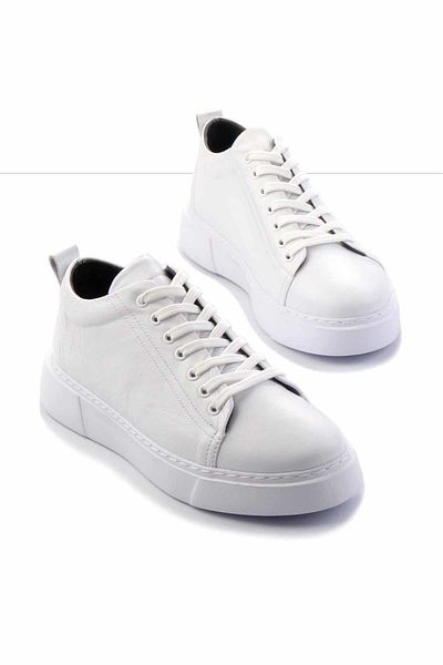 Bambi Λευκά Δερμάτινα Ανδρικά Παπούτσια Casual E01759061303