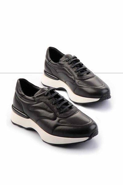Bambi Black Printed Genuine Leather Men's Sneakers E01757167403