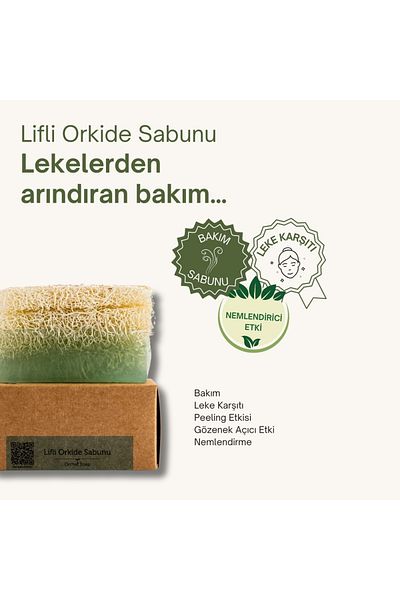 dionesse Pumpkin Fiber Orchid Soap 130 Gr - Handmade Natural Soap with Exfoliating Effect, Suitable for Skin Cleansing