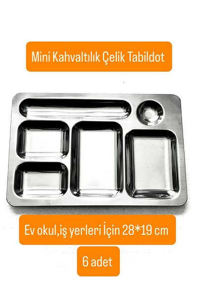 Becenhouse 6 Pieces Breakfast Picnic Metal Table D'Hôte 28*19 cm Mini Metal Table D'Hôte Plate