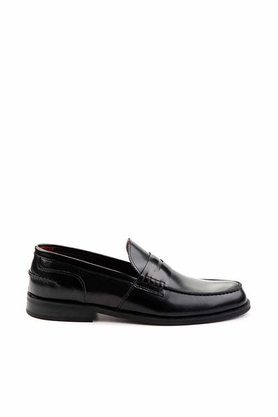 Bambi Black Opening Genuine Leather Men's Classic Shoes E 01442060014