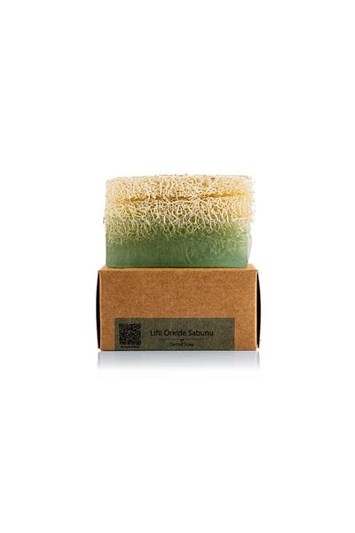 dionesse Pumpkin Fiber Orchid Soap 130 Gr - Handmade Natural Soap with Exfoliating Effect, Suitable for Skin Cleansing