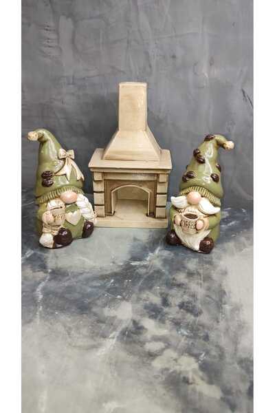 Gardenya Şömine Başında Kahveci Şans Cüceleri ( Gnome , Burnuk )