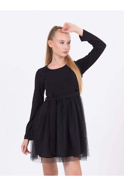 Zekids Glitter Velvet Tulle Special Occasion Dress for Girls