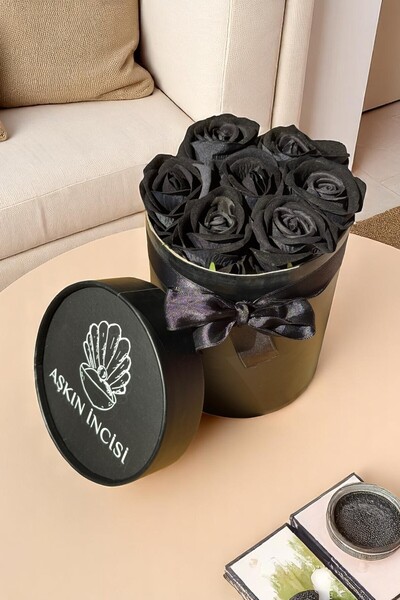 CAPSULE Sevgiliye Özel Hediye Gül Kutu Siyah Hediyelik Çiçek Doğum Günü Sepeti Kız Arkadaşa Eşe Sevgili