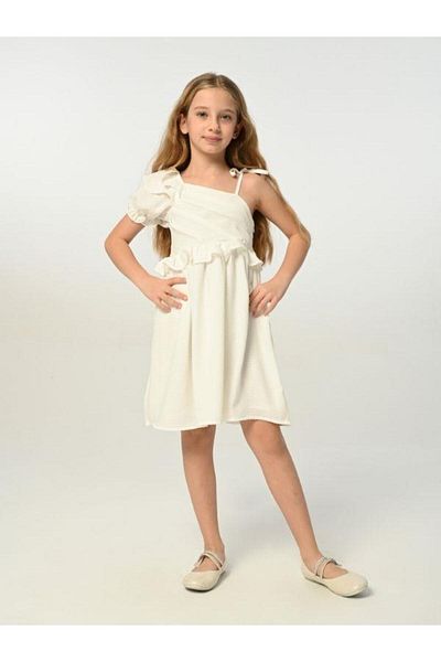 Çikoby Girl's Single Sleeve Woven Dress