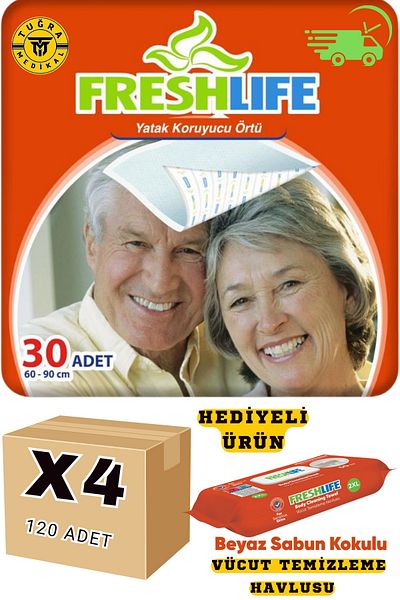 WibteX Freshlife 60X90 Pee Pad 4 Pack 120 Pieces (with Gift)