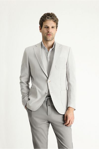 Kiğılı Slim Fit Slim Fit Patterned Sports Cotton Jacket