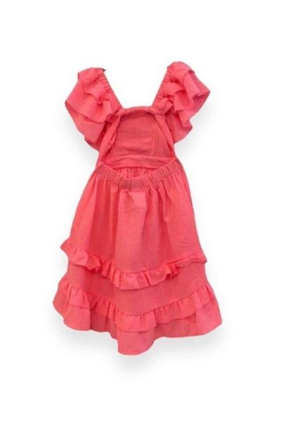Çikoby Girl's Strap Woven Backless Dress