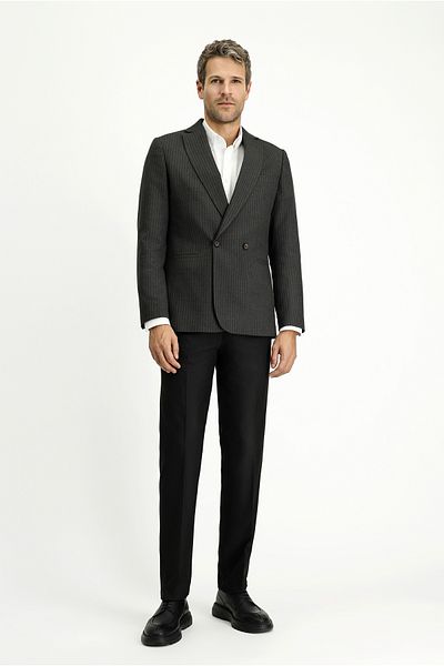 Kiğılı Regular Fit Striped Double Breasted Jacket
