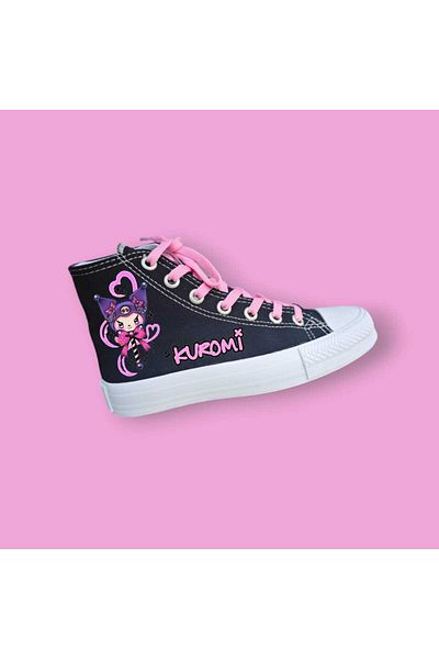archiepet Pantofi sport Mini Heart - Negru Roz șireturi