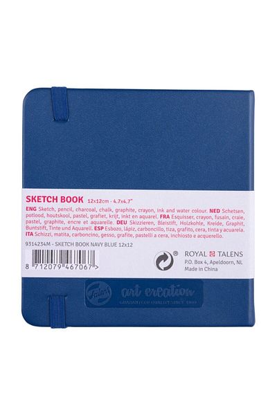 Talens Sketchbook Hard Cover Sketch Drawing Notebook 12x12 Cm140 gr80 YpNavy Blue