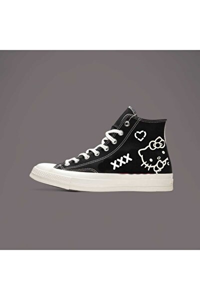 archiepet طباعة Hello Citty - أحذية كونفرس سوداء لطيفة للأولاد والبنات