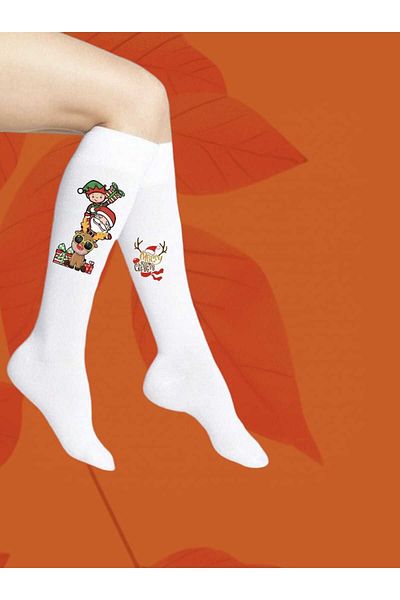 archiepet Santa Claus Patterned Special Designed Girl's Socks 5 Pieces