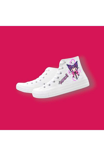 archiepet Pantofi cu imprimeu Kurominic Flying Purple pentru băieți și fete cu mini inimă uni bej