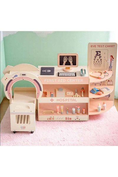 STAR5 Wooden Doctor Playset for Kids - Hospital Activity Center | Pretend Medical Tools Set