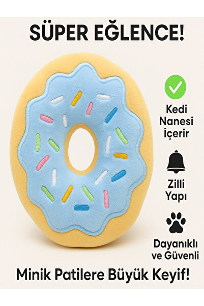 Dalipet Kedi Oyuncağı Peluş Catnip ve Zilli İnteraktif,Stres Azaltıcı, Rahatl...