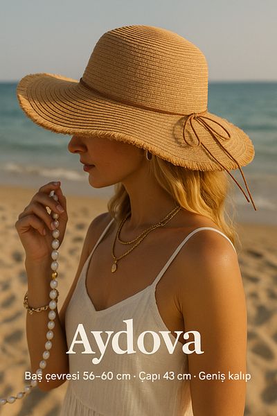 Avantaj Kapıda Women S Fedora Straw Beach Hat – Stylish and Lightweight with Bow Detail, Wide Brim