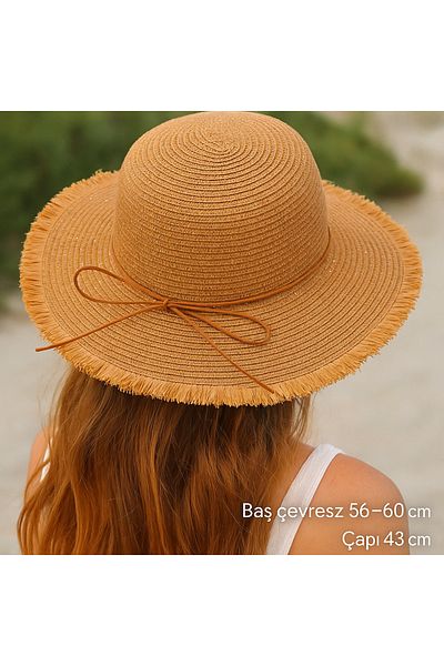 Avantaj Kapıda ®   Women's Straw Summer Hat – Wide Brim, Bow, Special Design Models
