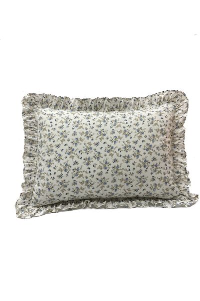 LILYUM 100% Cotton Ruffled Floral Patterned Pillow Case 50X70 cm (1 Piece)