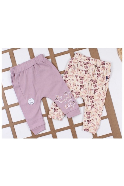 Miniworld Kız Bebek İkili %100 Pamuklu Pantolon