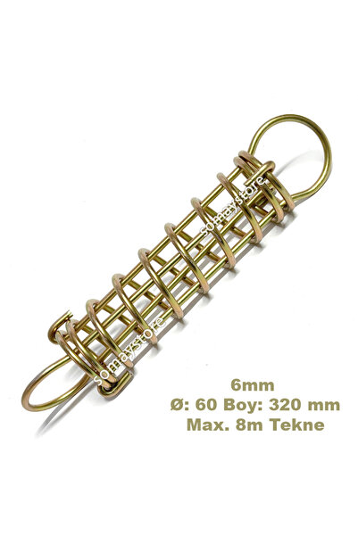 SomayStore Halat Esnetme Yayı Sarı Galvenizli Ø 6mm Max.8 Mt Tekne Ø: 60mm Bo...
