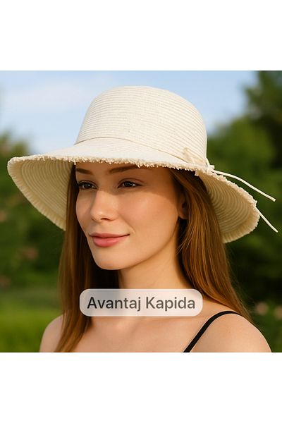 Avantaj Kapıda ® Дамска сламена лятна шапка – широка периферия, панделка, модели със специален дизайн