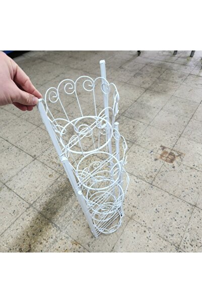 Lidya 5 Gözlü Ferforje Metal Çiçeklik - Balkon , İç ve Dış Mekan Saksılık Bitki Standı