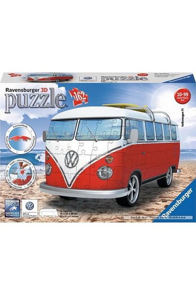 RAVENSBURGER أحجية الصور المقطوعة Vw Volkswagon Bus ثلاثية الأبعاد - 162 قطعة، ثلاثية الأبعاد