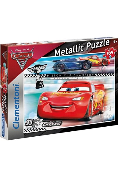 CLEMENTONI 104 Parçalı Metalik Puzzle Disney Cars Yapboz 6 Yaş Çocuk Yapbozları