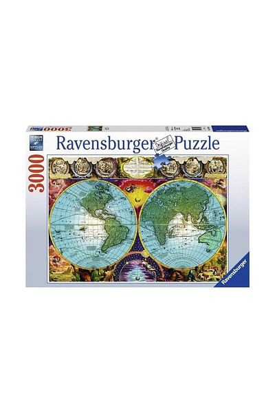 RAVENSBURGER 3000 قطعة لغز خريطة العالم القديم سلسلة ألغاز متميزة