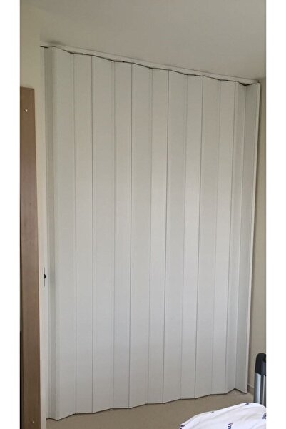 ERİKMANN Akordiyon Kapı Beyaz Camsız Tek Açılım 252 X 235 Cm Katlanır Kapı