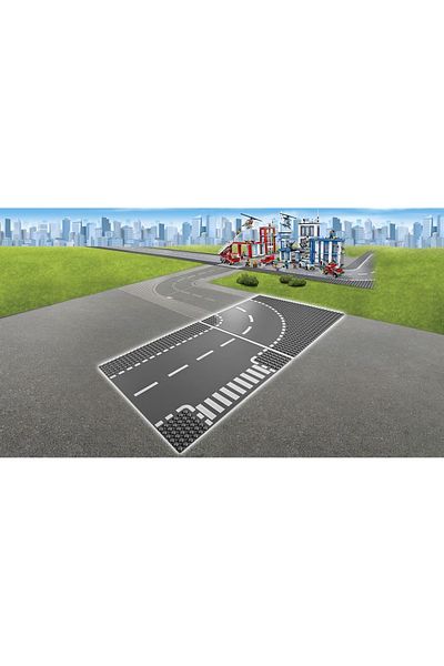 LEGO ® City 7281 T-Junction & Curved Road Plates /