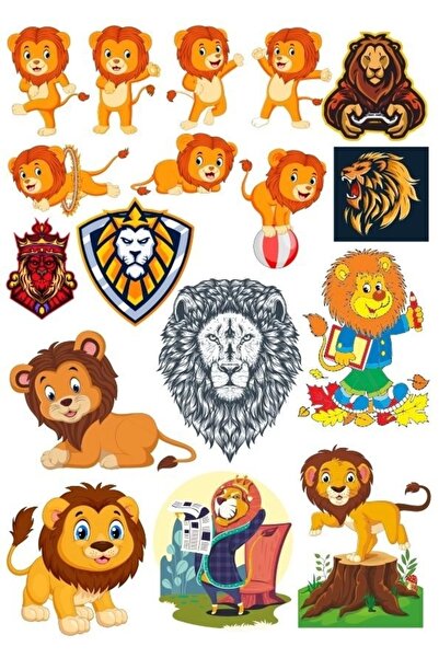 Reysa Tasarım مجموعة ملصقات Lion-17 مكونة من 17 قطعة للهاتف والكمبيوتر اللوحي...