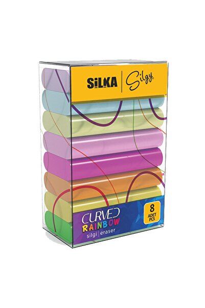 Bravo مجموعة ممحاة ملونة بنمط قوس قزح - نيون وألوان الباستيل