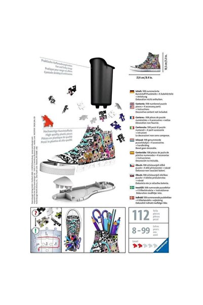 RAVENSBURGER 3 Boyutlu Yapboz Sneaker L.o.l Design Kalem Kutusu 3d Puzzle Lol Kalem Kut