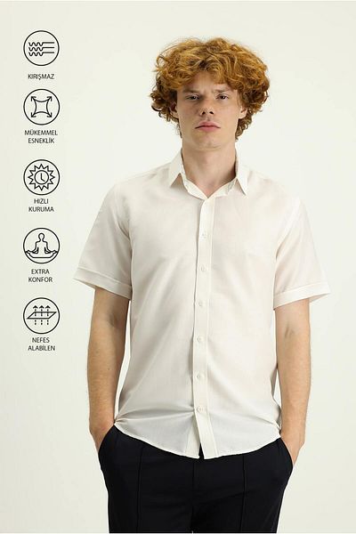 Kiğılı Techno-Line Short Sleeve Slim Fit Slim Fit Shirt
