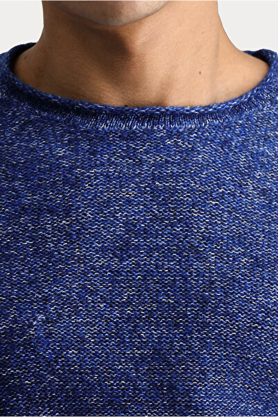 Kiğılı Bisiklet Yaka Slim Fit Dar Kesim Desenli Pamuklu Triko Kazak