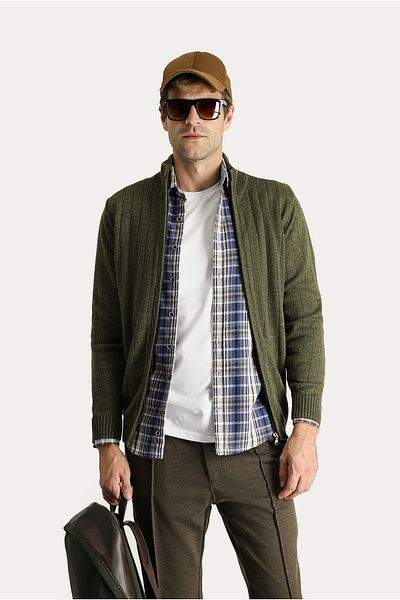 Kiğılı Zippered Knitted Cardigan