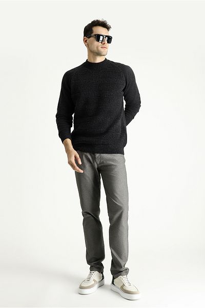 Kiğılı Bato Collar Slim Fit Slim Fit Patterned Wool Knitwear Sweater