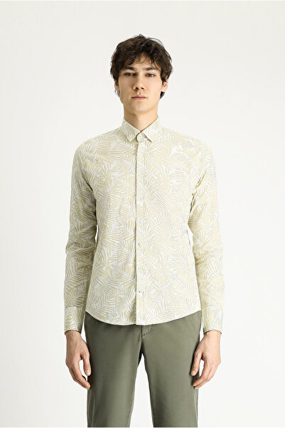 Kiğılı Βαμβακερό πουκάμισο με στάμπα Slim Fit - Μακρυμάνικο