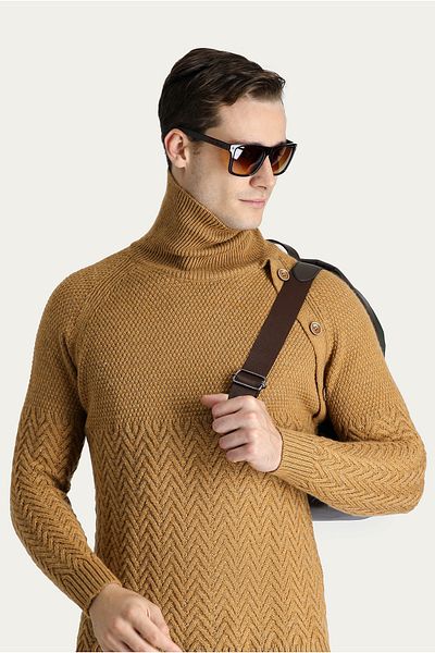 Kiğılı Turtleneck Slim Fit Slim Fit Patterned Wool Knitwear Sweater
