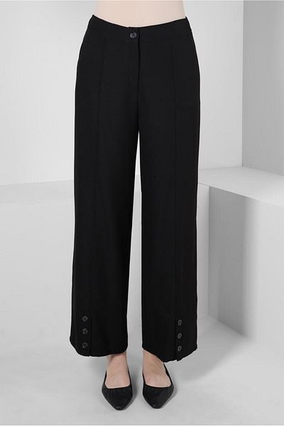 Alvina Button Detailed Wide Leg Trousers 70375