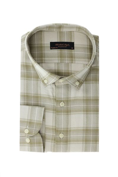 Kiğılı Large Size Long Sleeve Cotton Plaid Button Collar Lumberjack Shirt