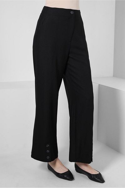 Alvina Button Detailed Wide Leg Trousers 70375